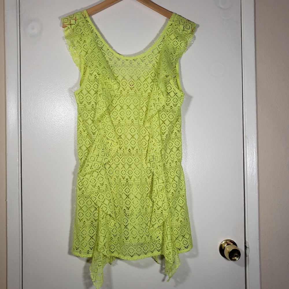 Victoria's Secret Neon Yellow Lace Swim Coverup